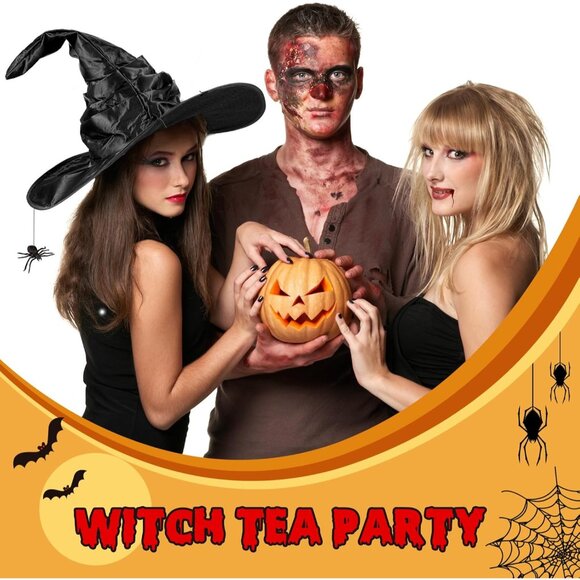 Women Halloween Witch Hat with Spiders Costume Accessory for Party Cosplay - Picture 6 of 7